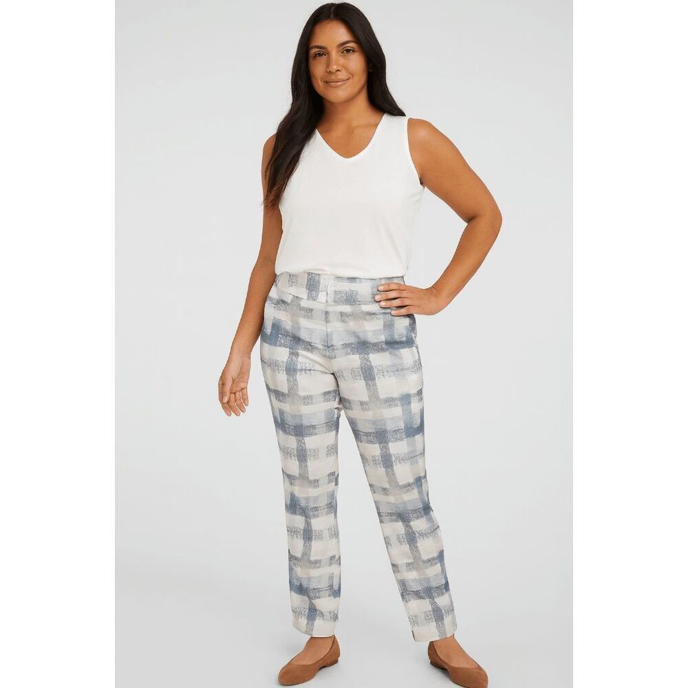 Women's White & Green Pockets Pants L
